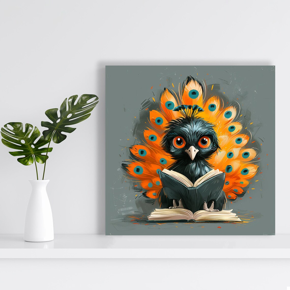 Owl Illumination Art Print, Whimsical Contemporary Decor - Image 2