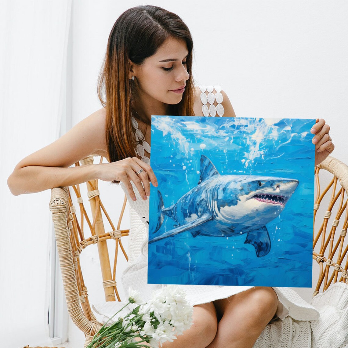 Shark Poster, Nursery and Living Room Art Print - Image 3