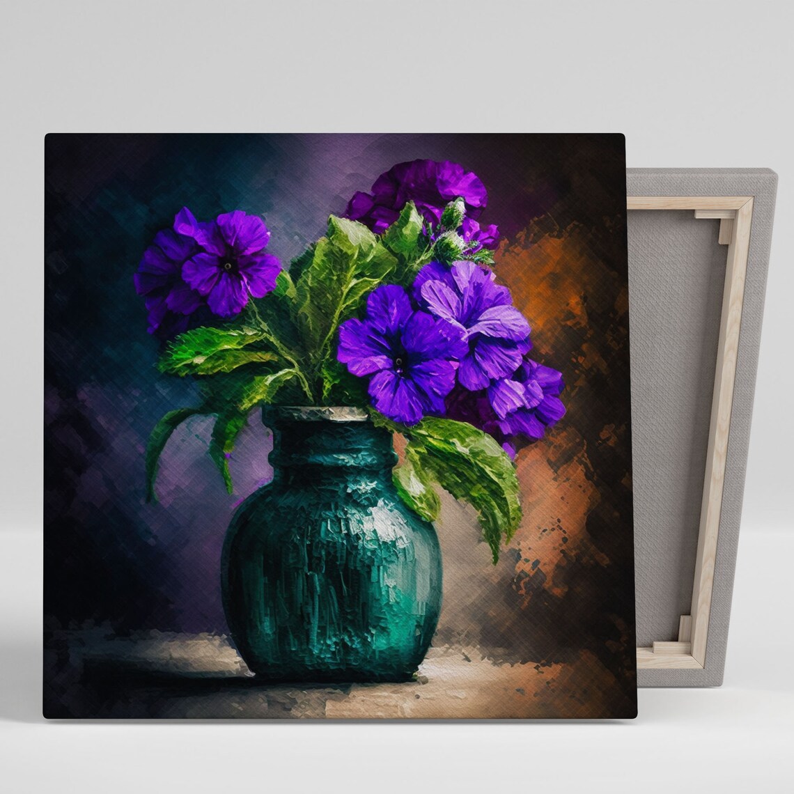 Purple Flower Vase Still Life Floral Art Print