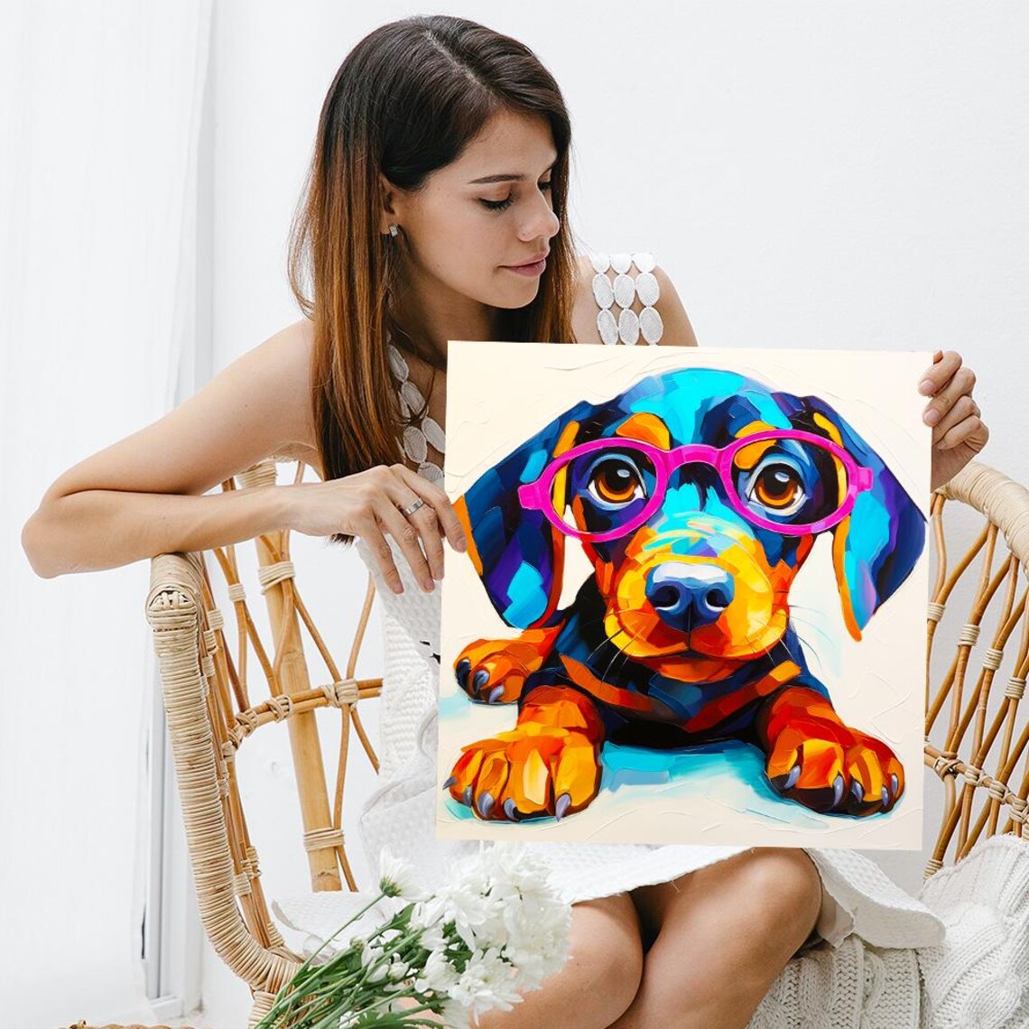Dachshund Pop Art, Whimsical Dog Poster Print - Image 2