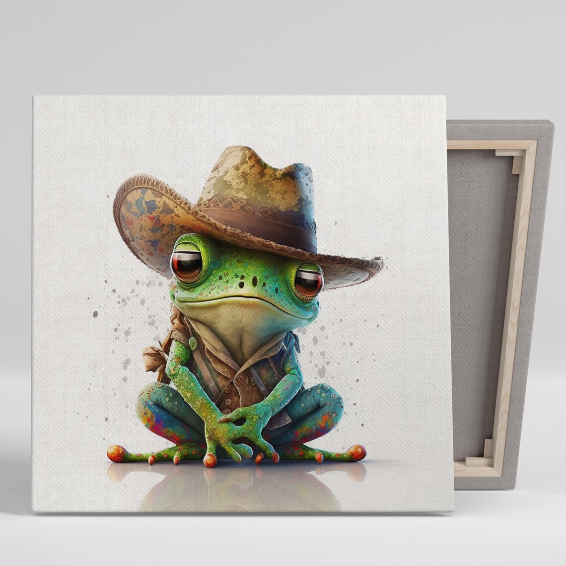 Hat-Wearing Frog Fashionista Art Poster Print