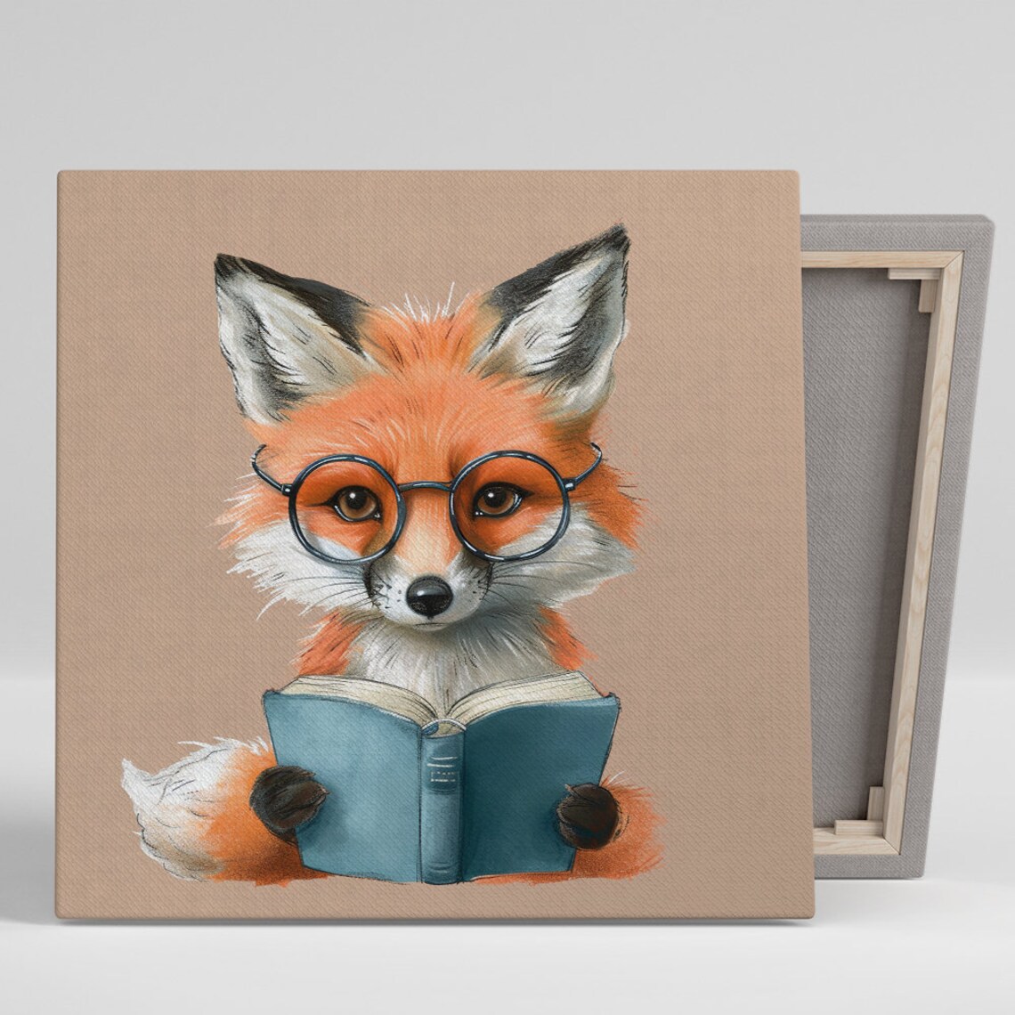 Studious Fox Art Print, Whimsical Contemporary Decor