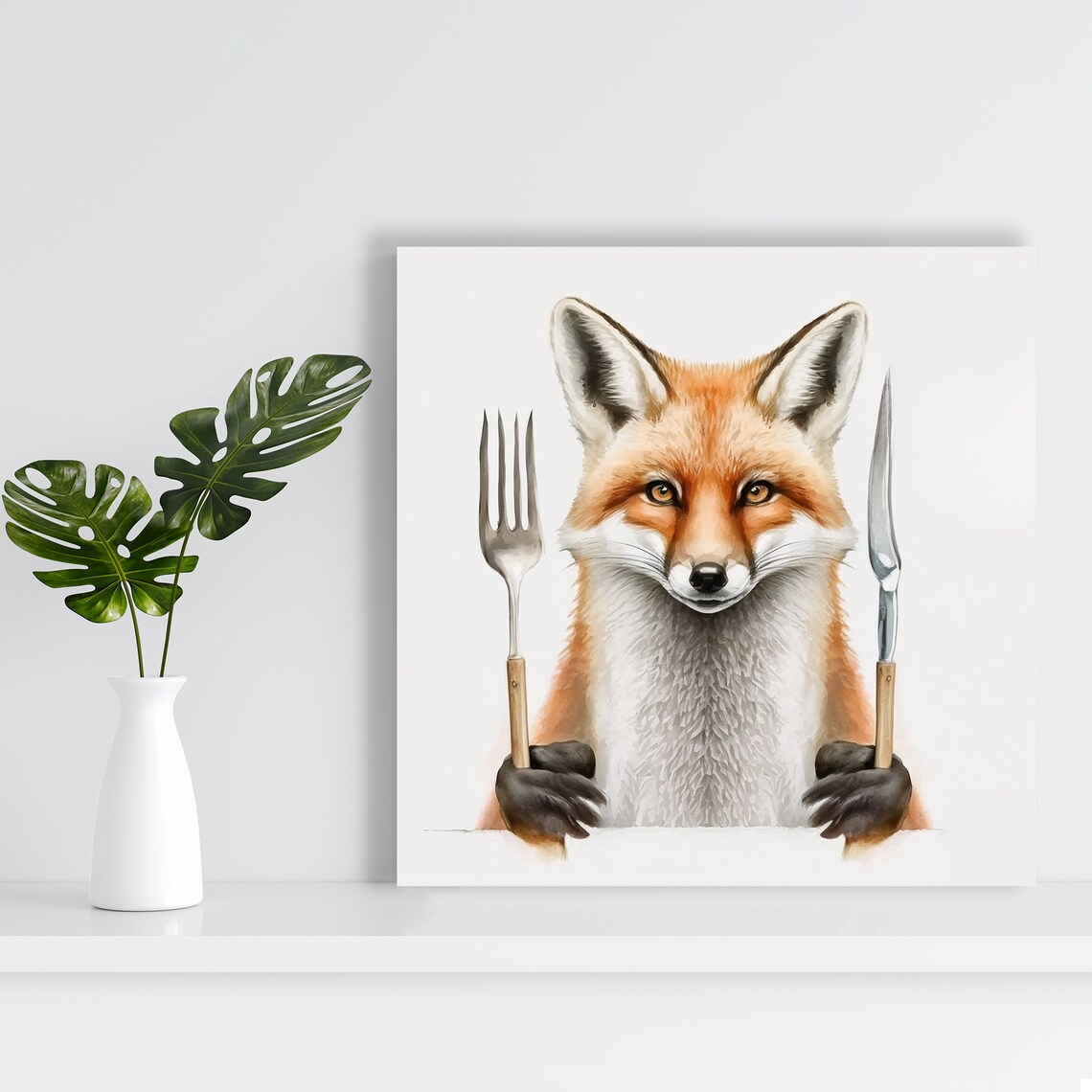 Culinary Fox Contemporary Animal Wall Art Print - Image 2