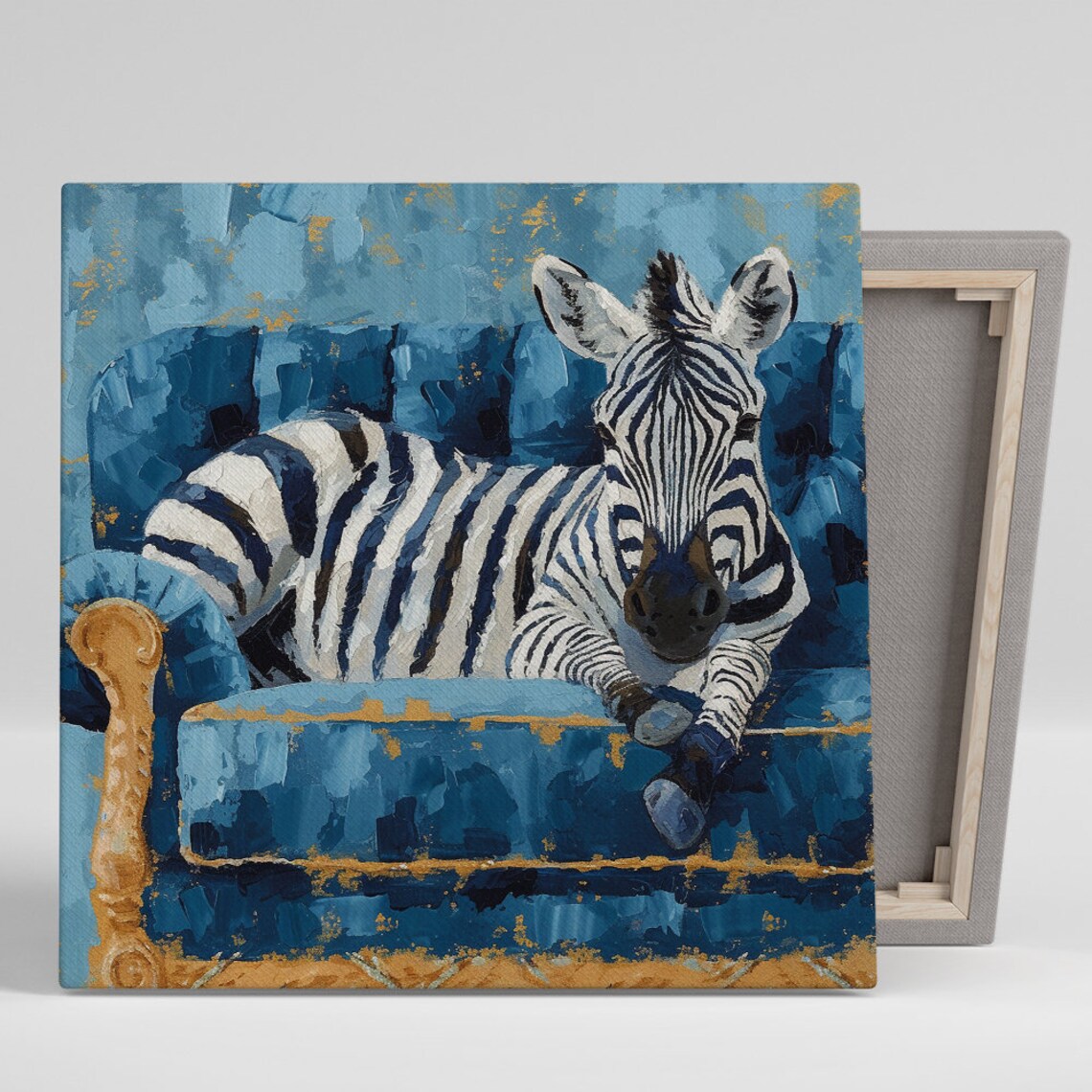 Zebras Whimsical Modern Decor Wall Art Print