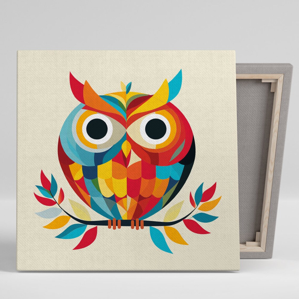 Owl Wisdom Whimsical Contemporary Wall Art Print