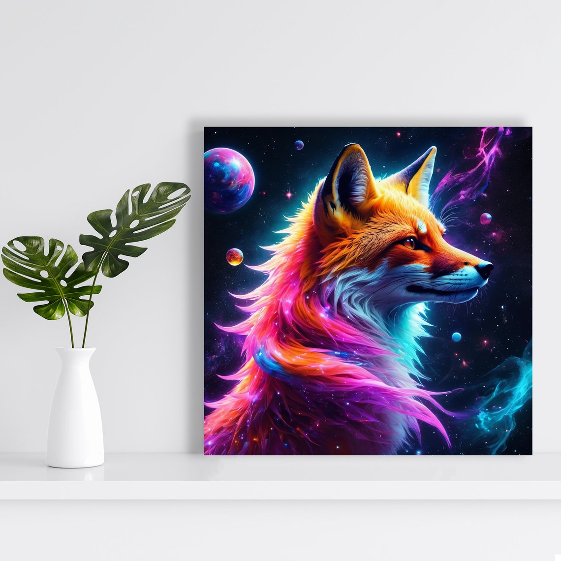 Cosmic Fox Galaxy Nebula Surreal Dreamlike Space Animal Poster - Image 2