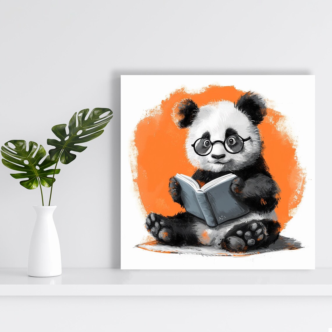 Scholarly Panda Whimsical Animal Decor Poster - Image 2