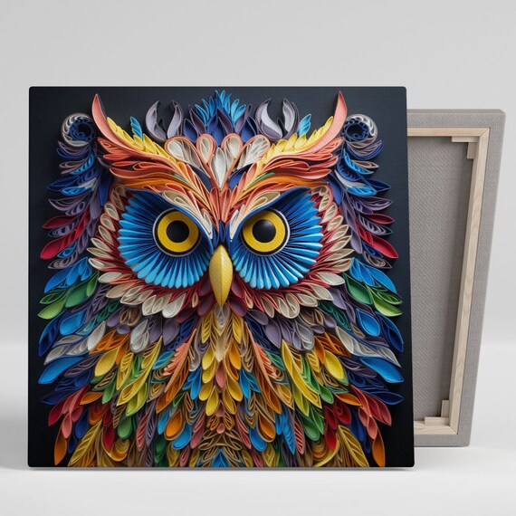 Owl Wall Art Poster Print, Living Room Bird Decor