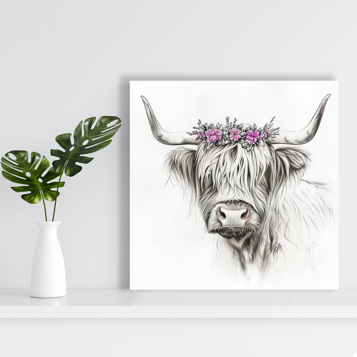 Highland Cow Rustic Bohemian Decor Art Print - Image 2
