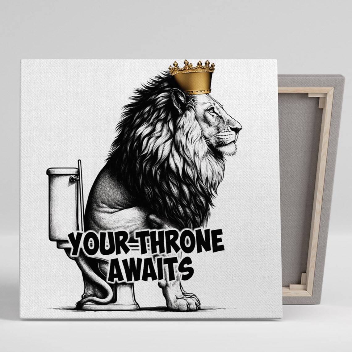 Lion On The Pot Minimalist Bathroom Art Print