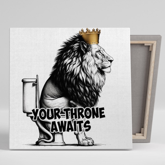 Lion On The Pot Minimalist Bathroom Art Print