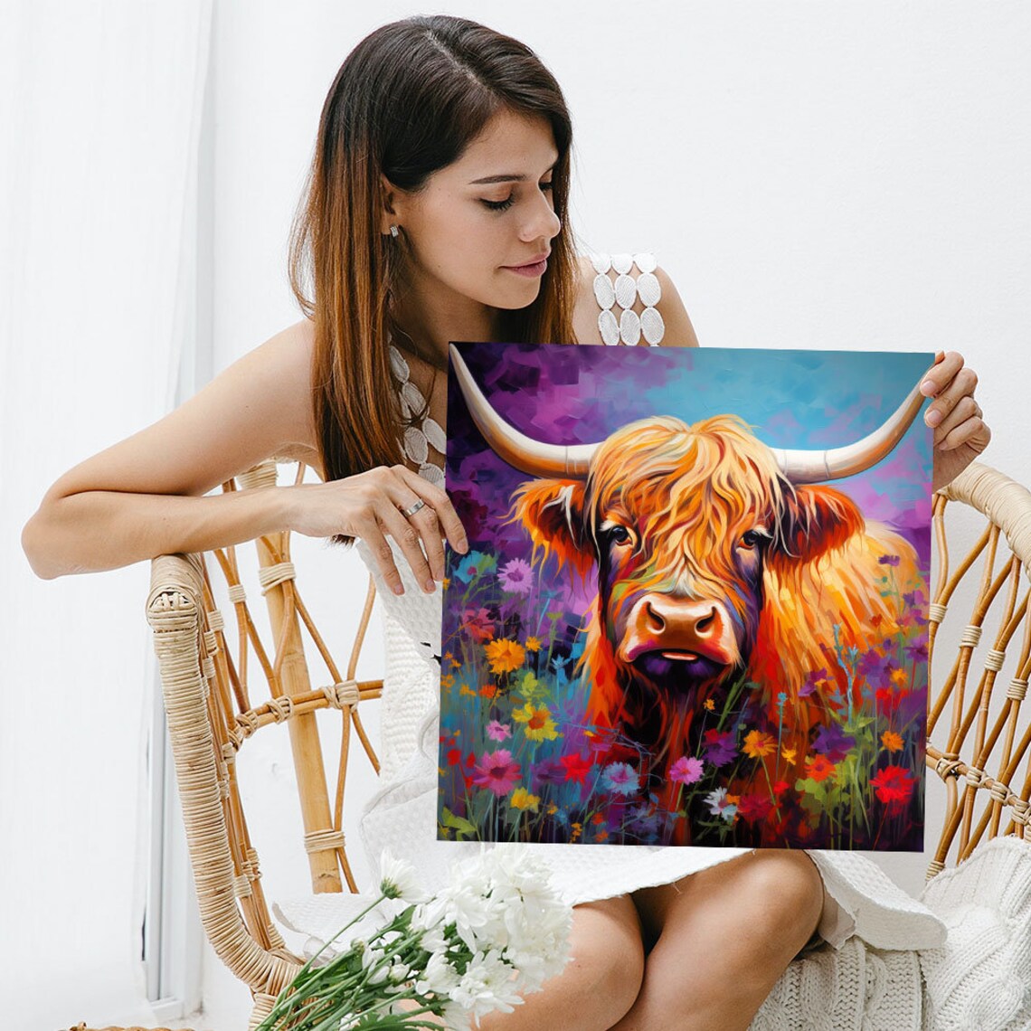 Highland Cow Art Print, Farm Animal Wall Decor - Image 3