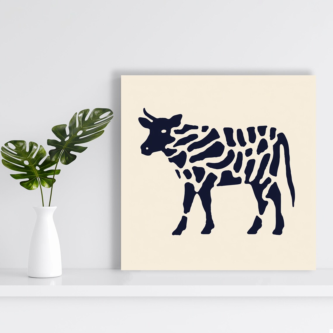 Minimalist Cow Art Print, Contemporary Scandinavian - Image 2
