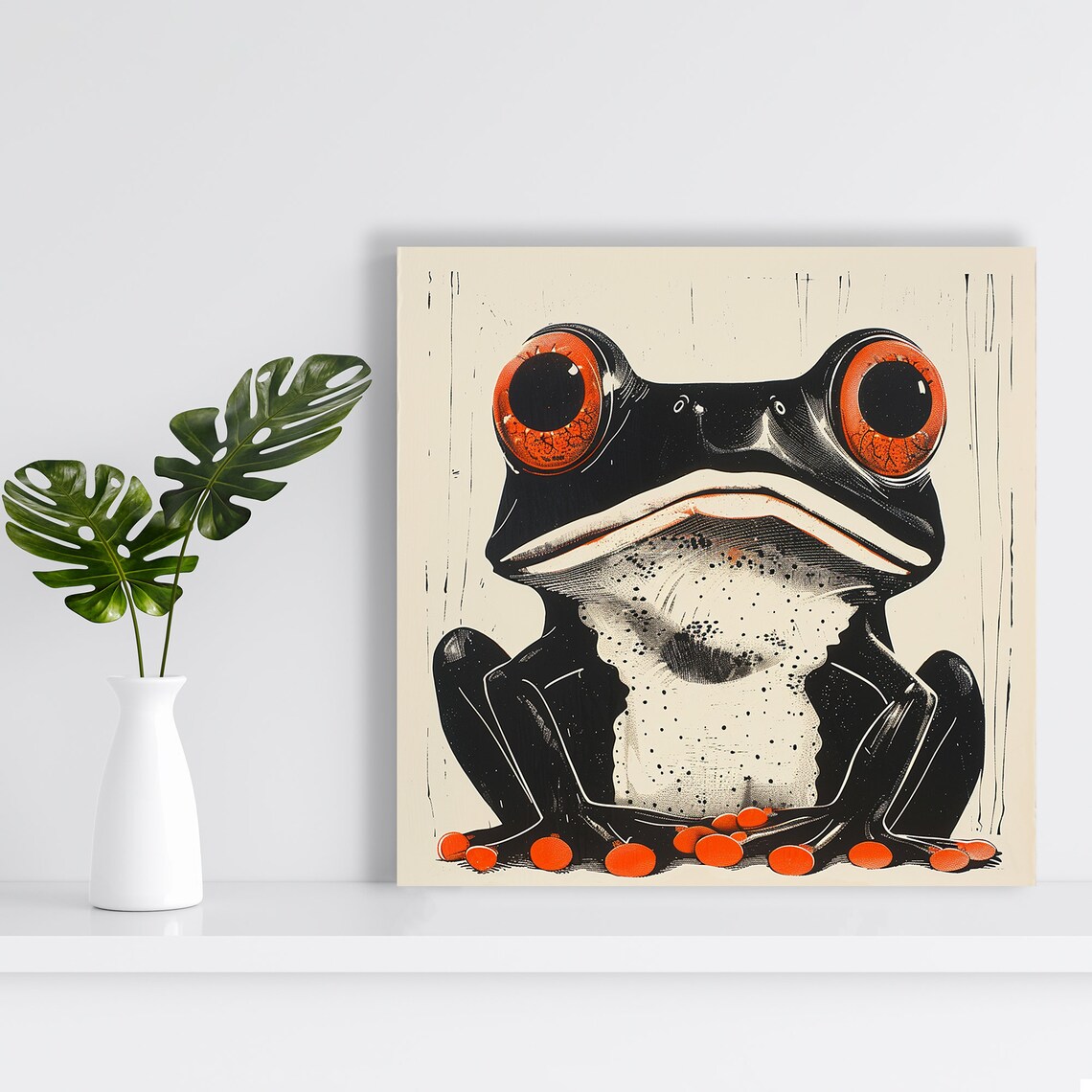 Frog Gaze Contemporary Animal Art Print for Kids - Image 2