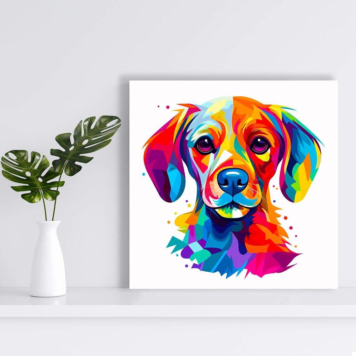 Beagle Whimsical Contemporary Dog Poster Print - Image 2