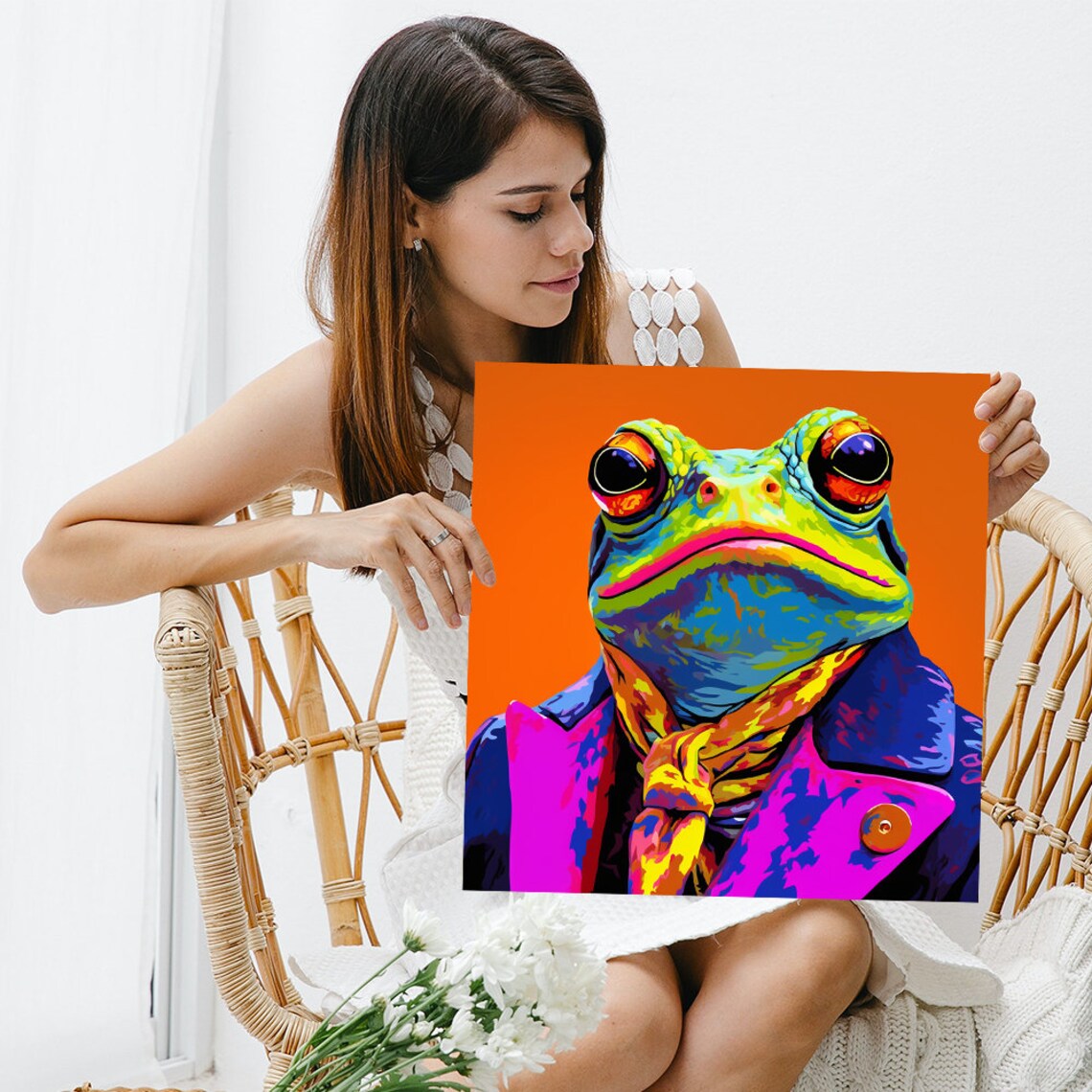 Psychedelic Frog Boss Pop Art Poster, Eclectic Decor - Image 3