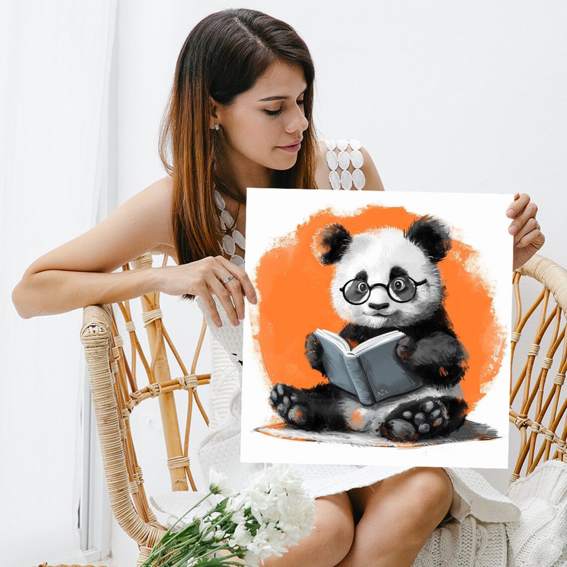 Scholarly Panda Whimsical Animal Decor Poster - Image 3