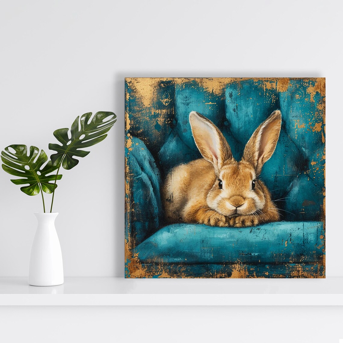 Bunny Whimsical Rustic Nature Art Print, Kids Room - Image 2