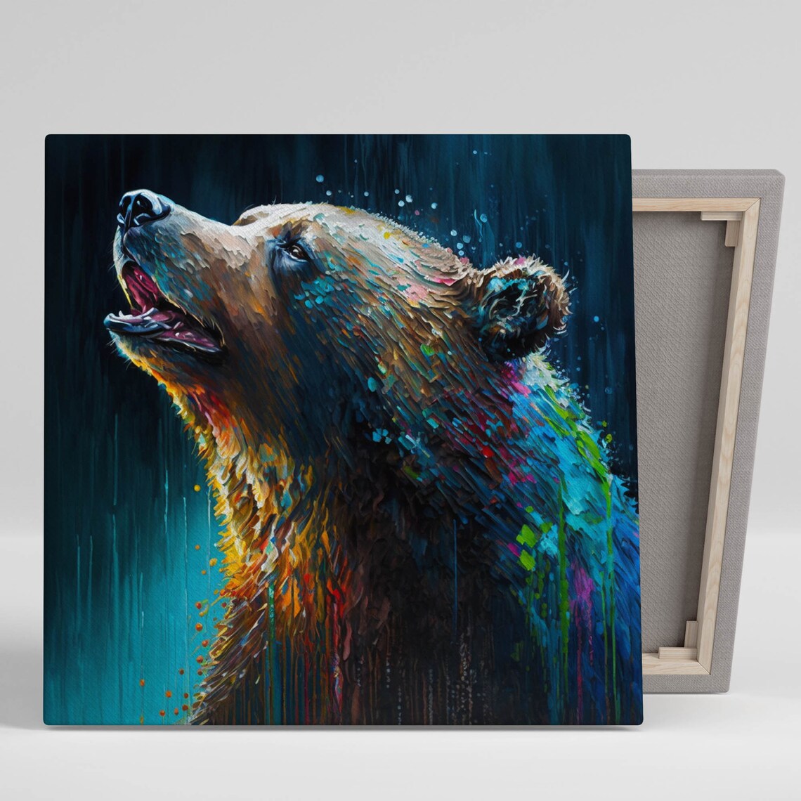 Black Bear Abstract Bear Wall Art Poster Print