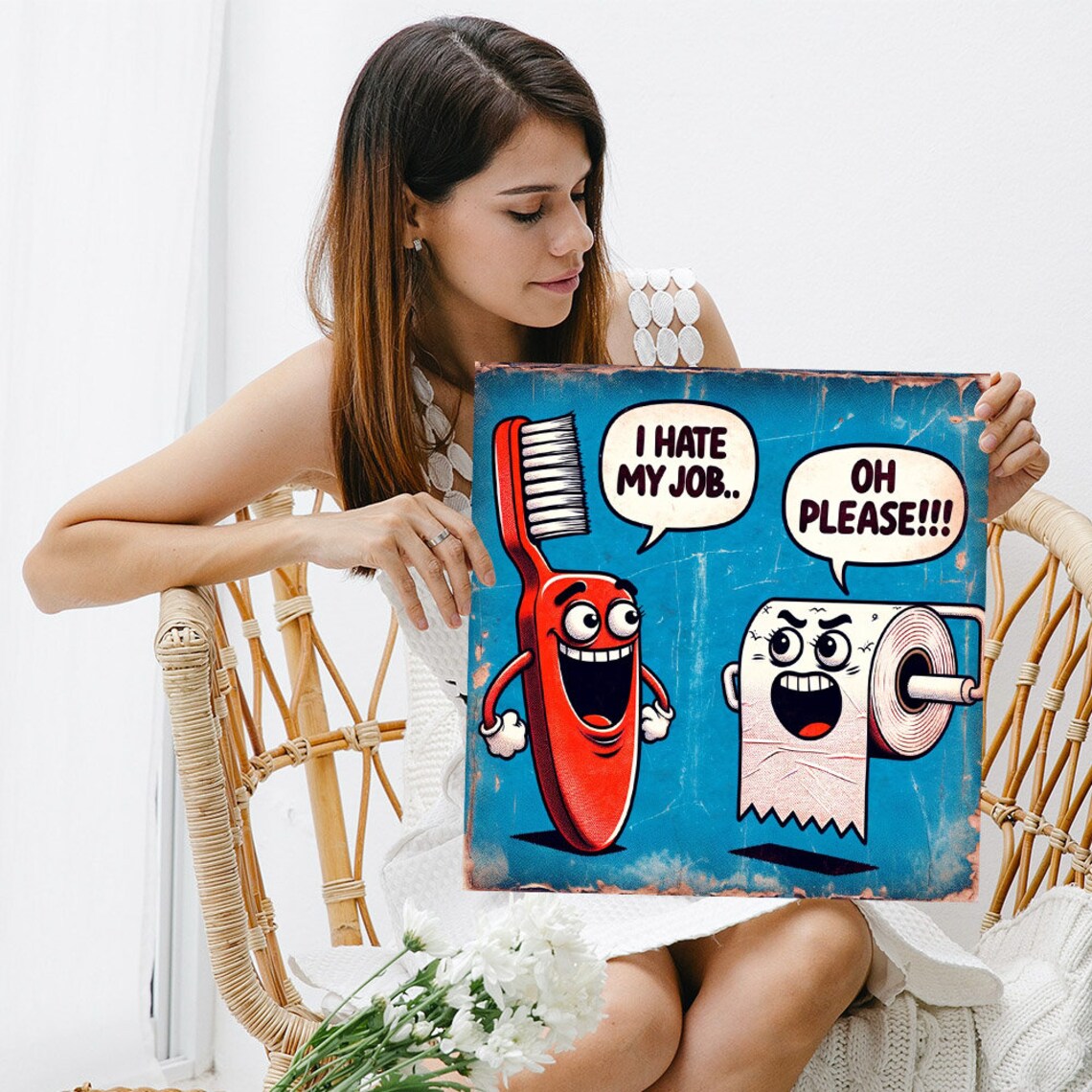 I Hate My Job Funny Bathroom Toilet Paper Art Print - Image 3