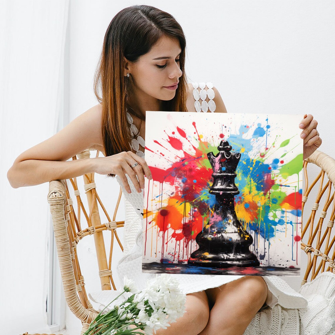 Colorful Chess Art Print, Minimalist Wall Decor - Image 3