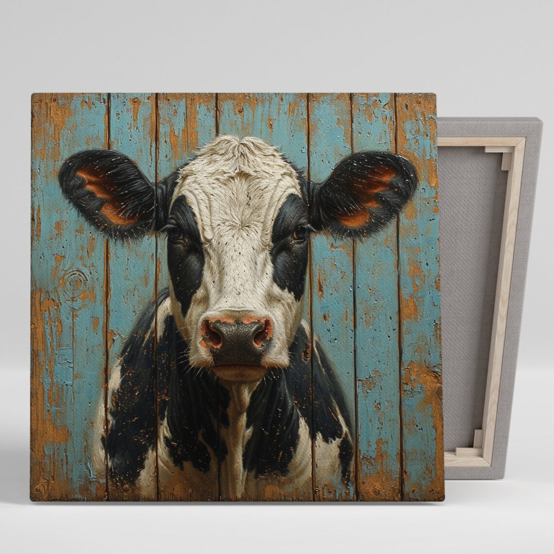 Cow Art Print, Rustic Farmhouse Living Room Decor