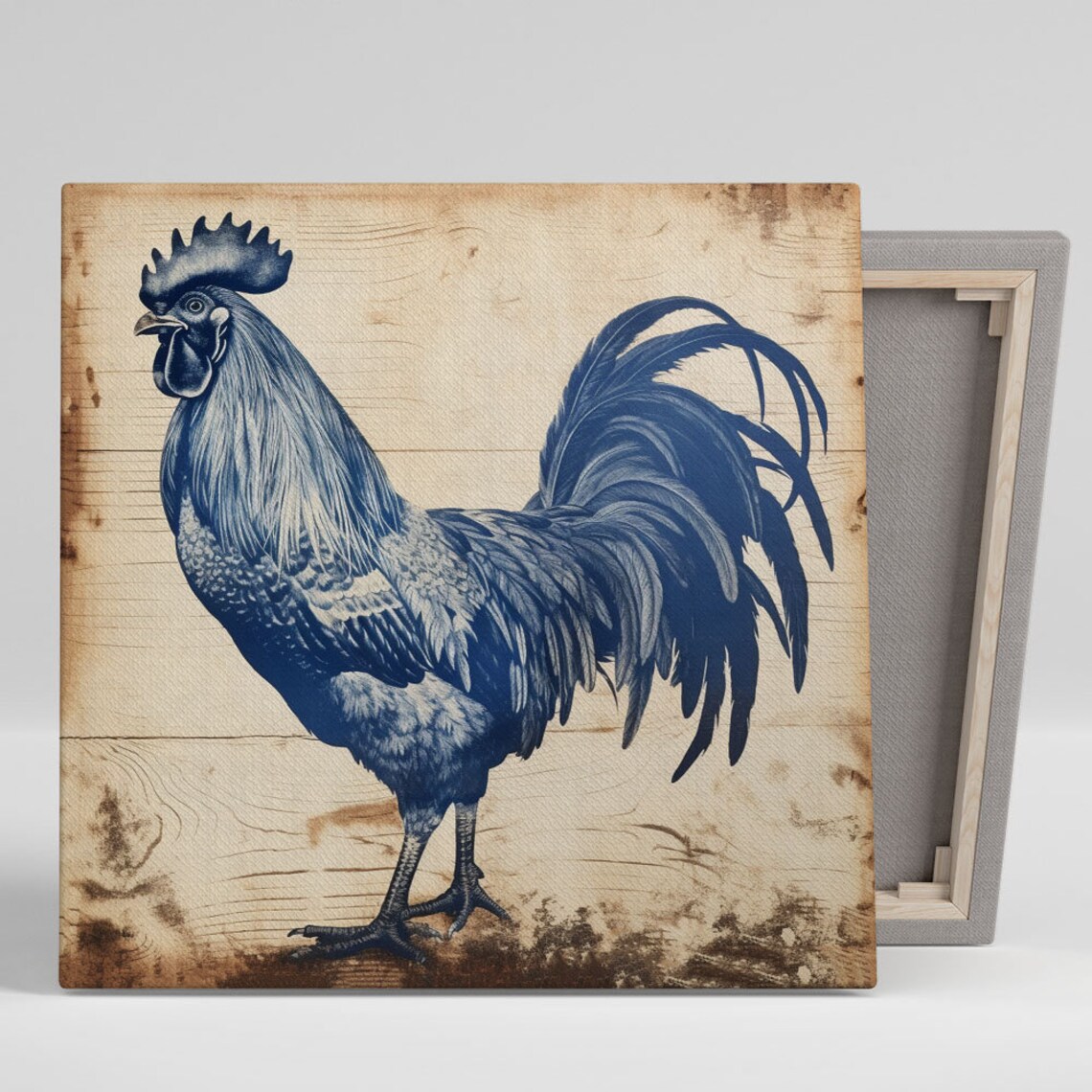 Rooster Farmhouse Wall Art Print, Rustic Animal Decor
