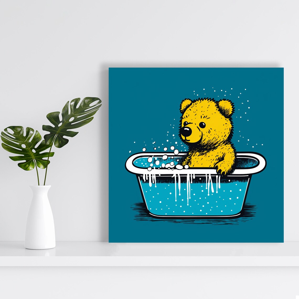 Bathtub Bear Pop Art Bathroom Wall Art Print, Children's Room - Image 2