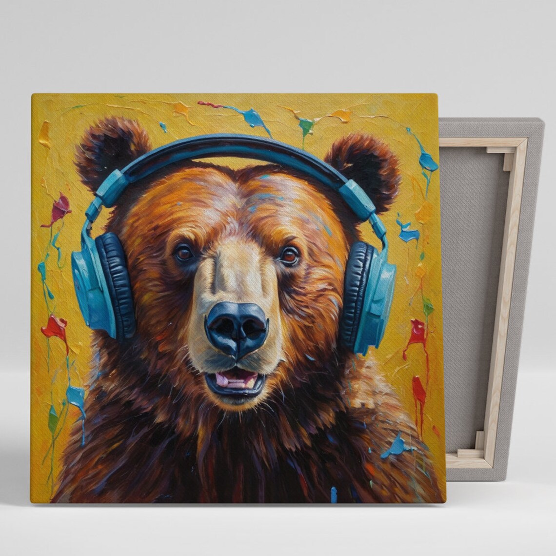 Melodic Grizzly Bear Pop Art, Modern Decor Poster