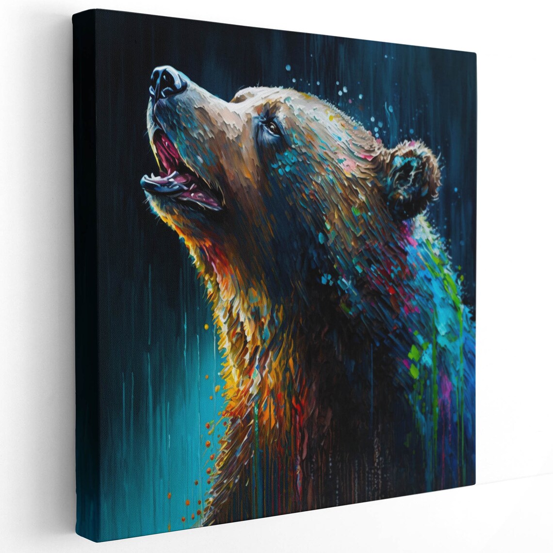 Black Bear Abstract Bear Wall Art Poster Print - Image 2