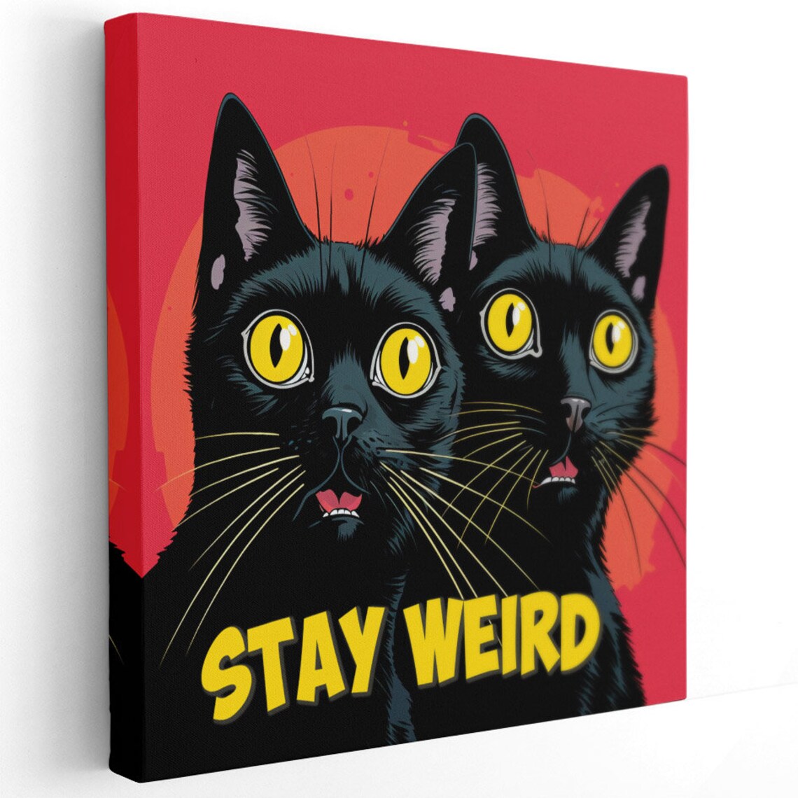 Cat Bathroom Art, Stay Weird Contemporary Poster - Image 3