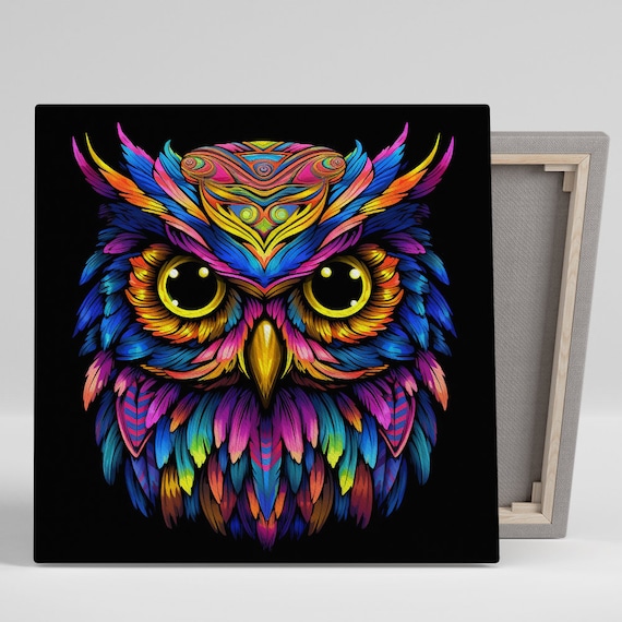 Psychedelic Owl Vision, Bohemian Wall Art Print
