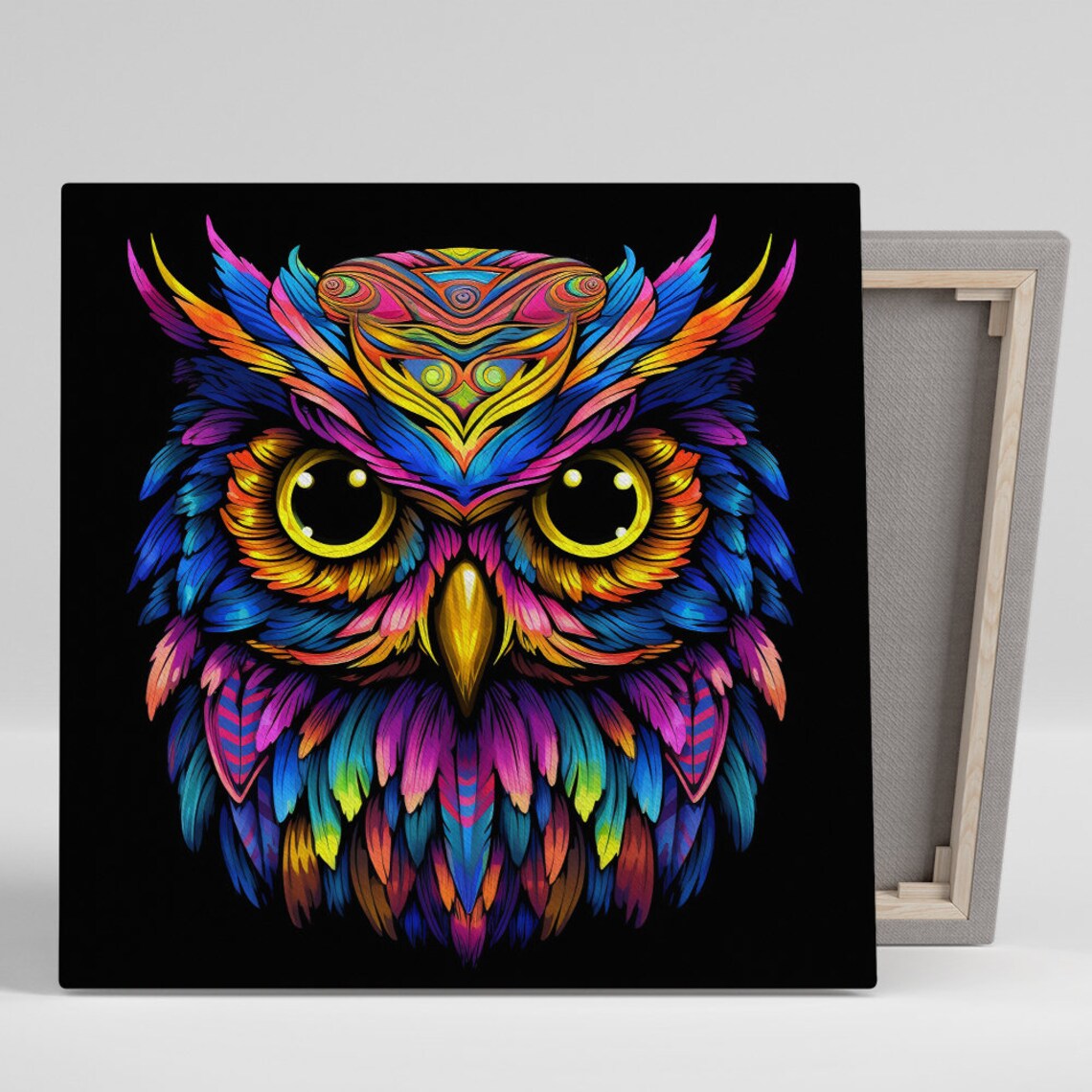 Psychedelic Owl Vision, Bohemian Wall Art Print