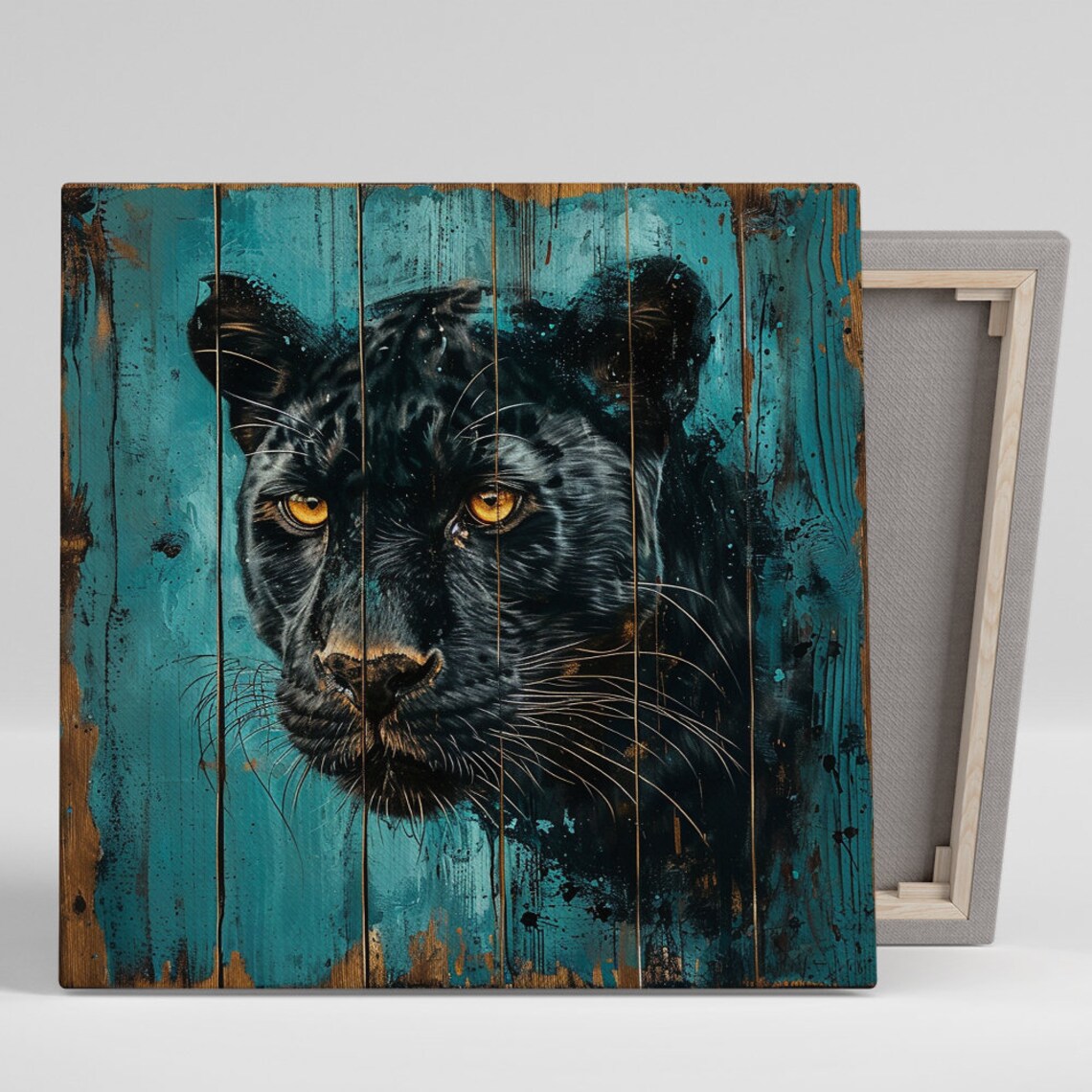 Panther Art Print, Contemporary Rustic Wall Decor