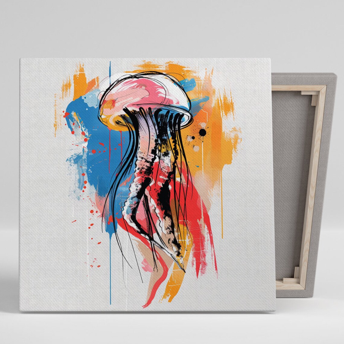 Vibrant Jellyfish Abstract Surrealism Art Print
