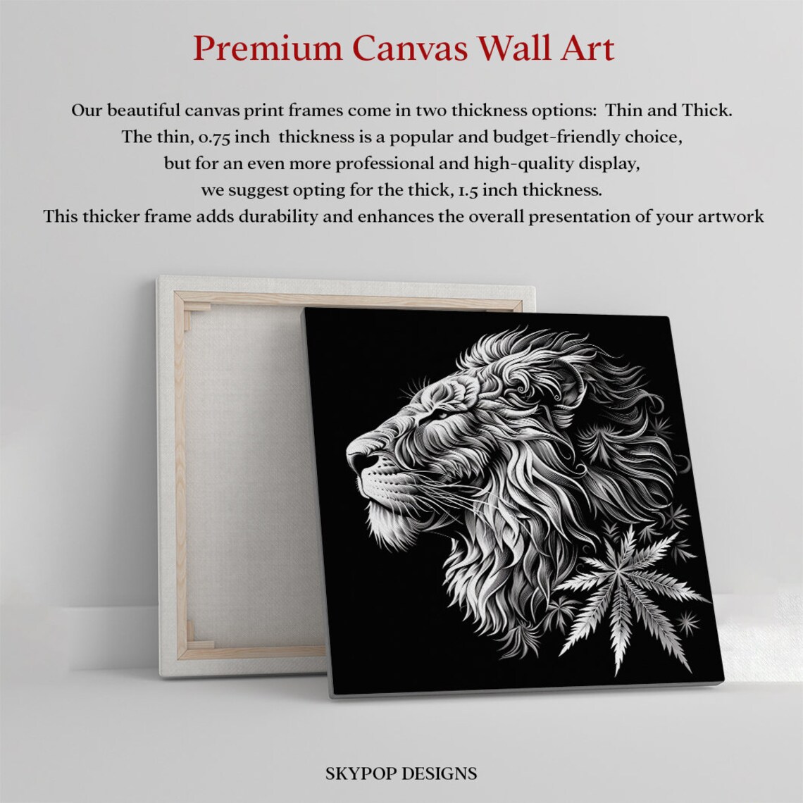 Lion Profile White Engraving Style Black Background Majestic Animal Poster - Image 3
