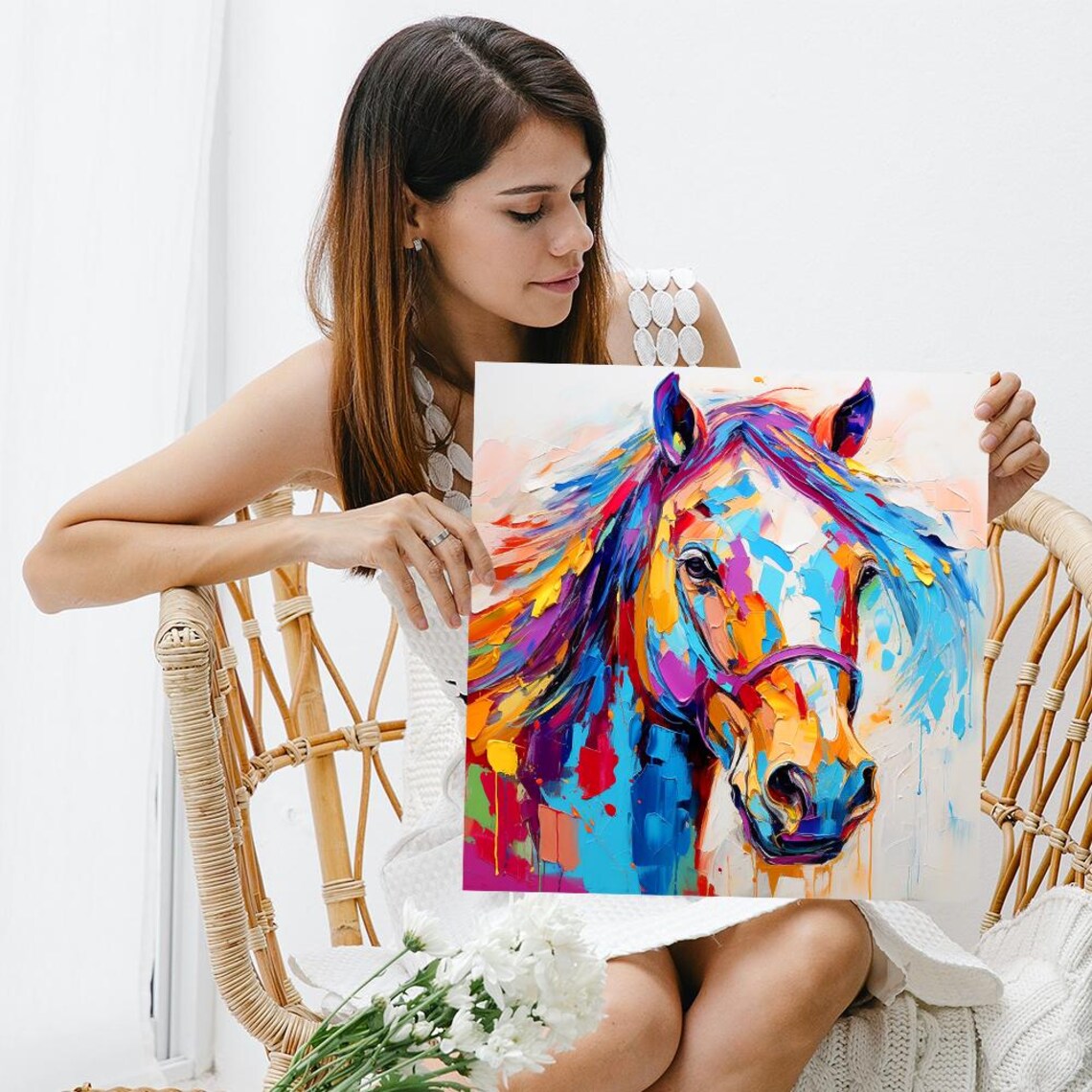 Horse Contemporary Abstract Art Print, Living Room Decor - Image 3
