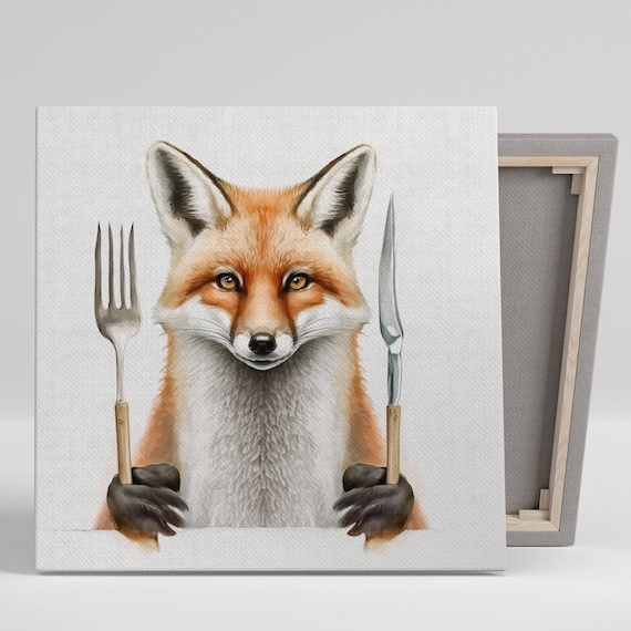 Culinary Fox Contemporary Animal Wall Art Print