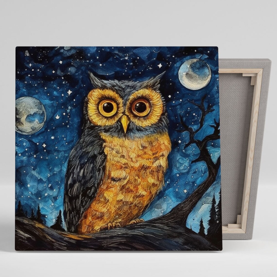 Owl Wall Art Print, Bird Decor for Living Room