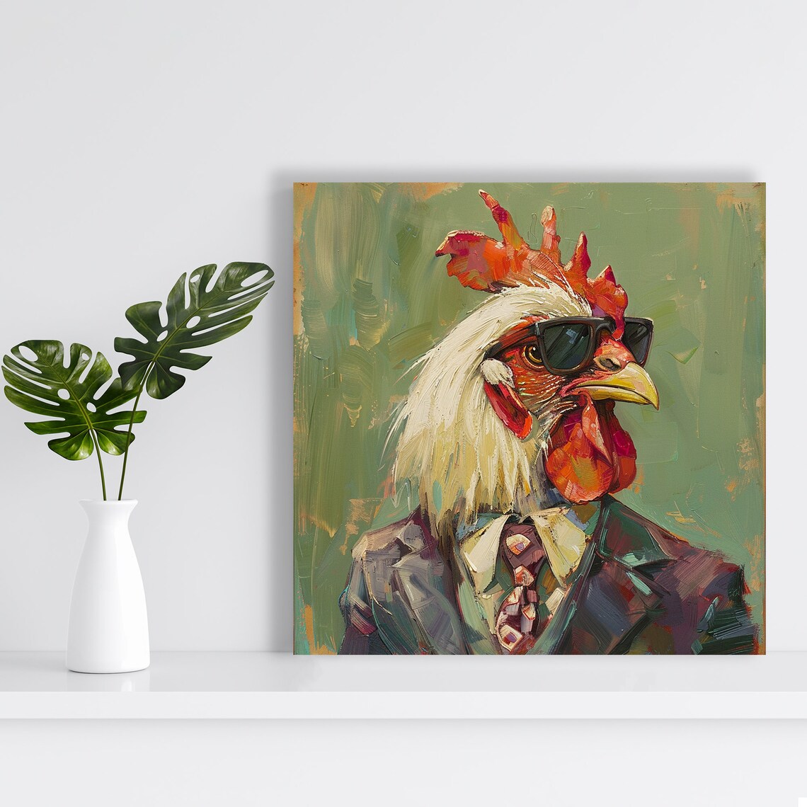 Dapper Rooster Whimsical Kitchen Wall Art Print - Image 2