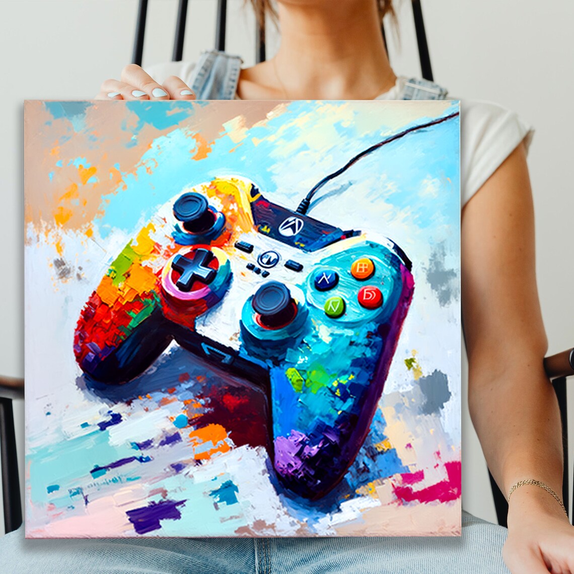 Joy Stick Gamer Bedroom Wall Art Print, Teen Room - Image 2