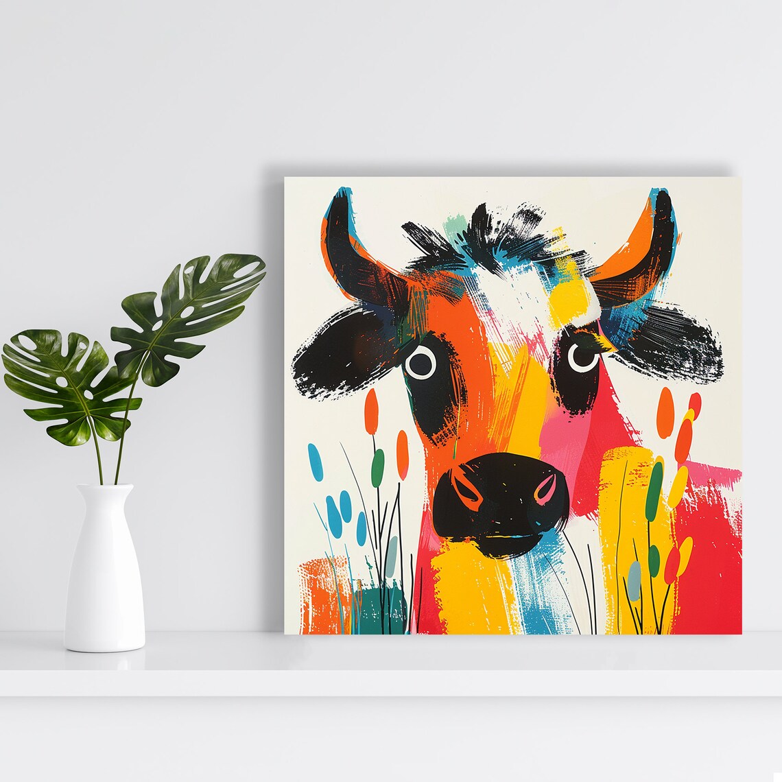 Cow Art Print, Whimsical Modern Farmhouse Decor - Image 2