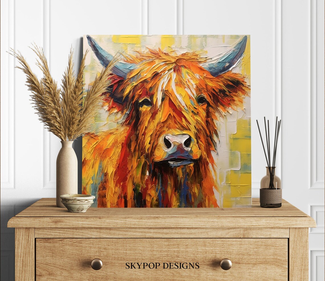 Highland Cow Wall Decor, Animal Artwork Poster - Image 2