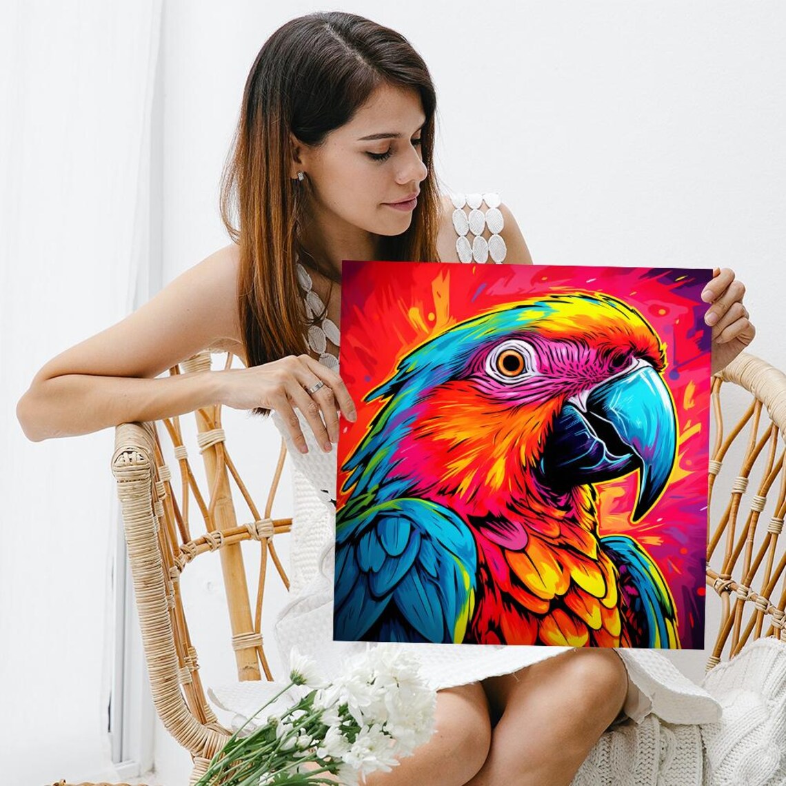 Macaw Explosion Pop Art Poster, Contemporary Decor - Image 3