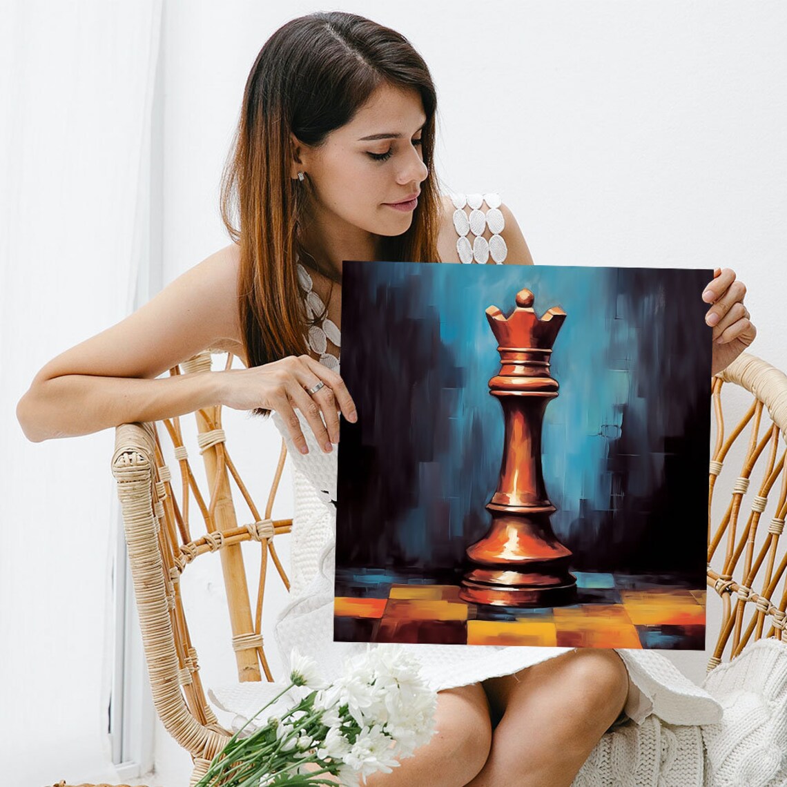 Chess Abstract Art Print, Contemporary Game Decor - Image 3