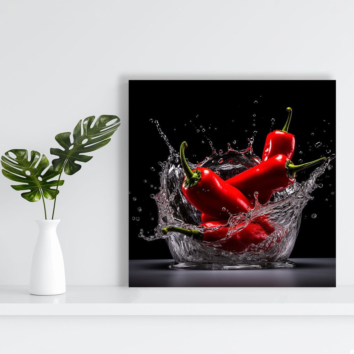 Red Chili Kitchen Still Life Art Print, Whimsical - Image 2