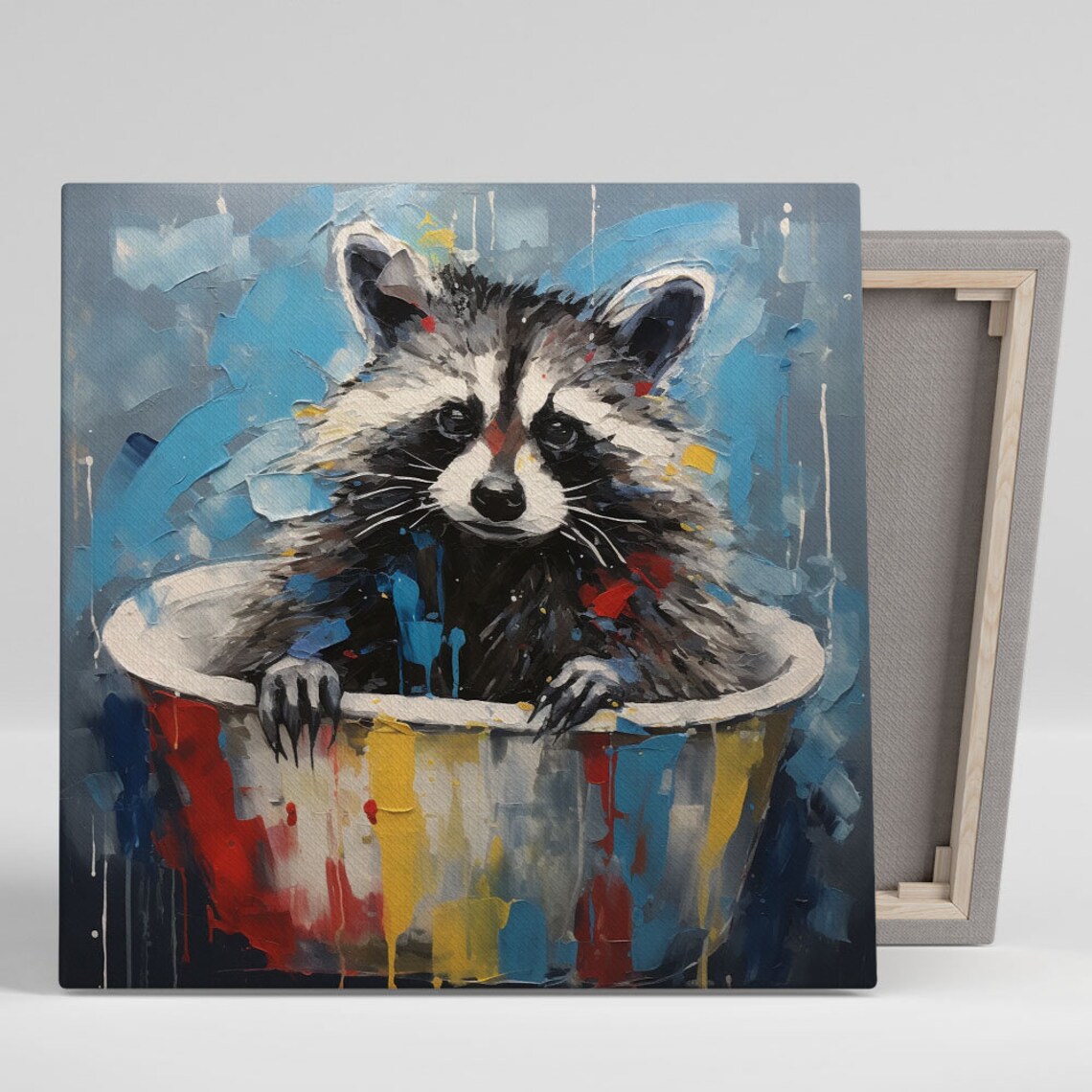 Raccoon in Bathtub, Modern Bathroom Art Print