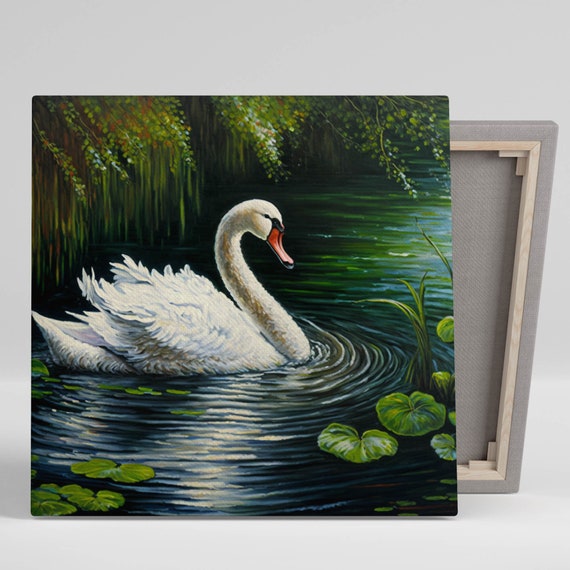 Adorable Cute Swan In Water Or Poster Wall Art For Home Decor Swan In Water Decor Wall Art Home Decor