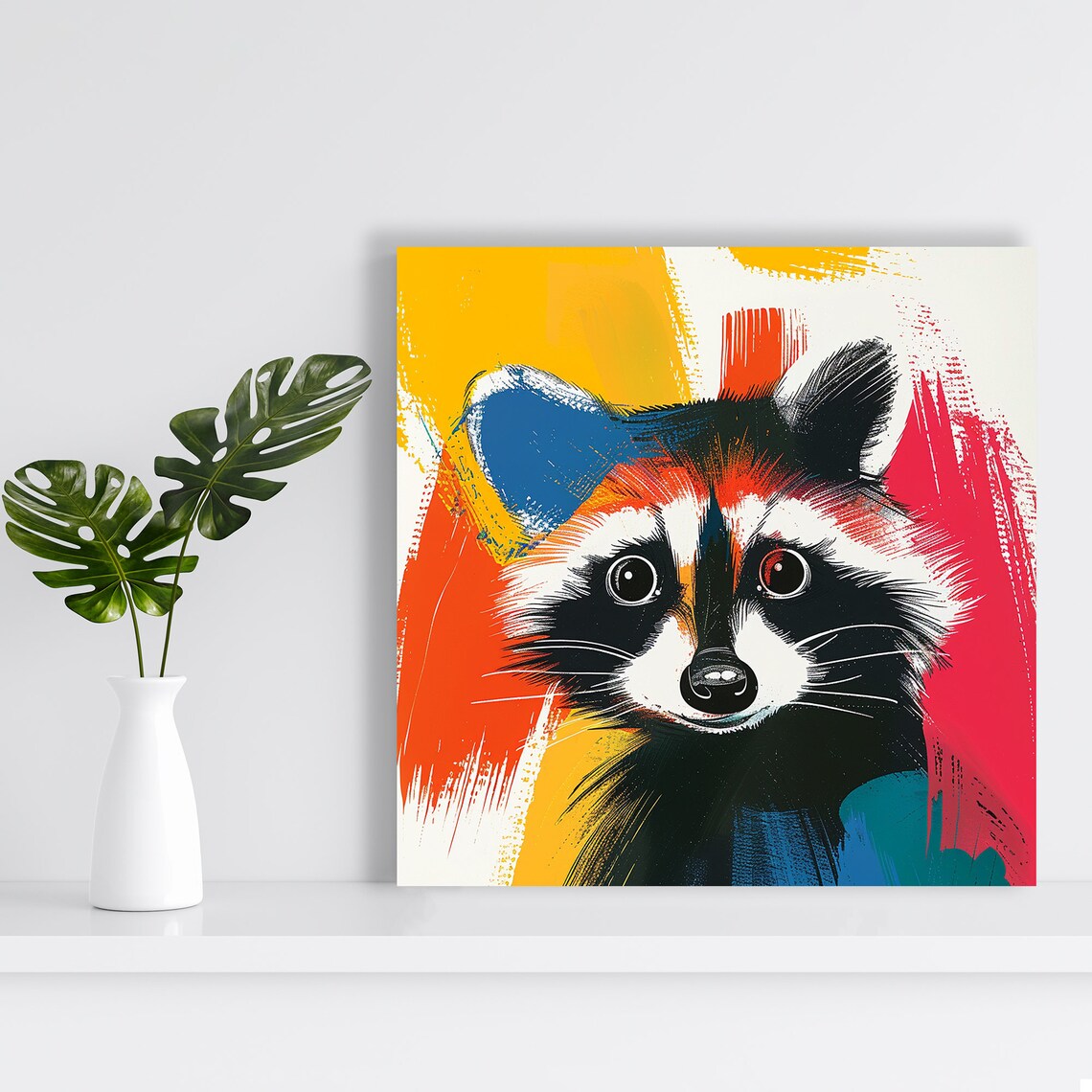 Raccoon Modern Bohemian Art Print, Animal Decor - Image 2