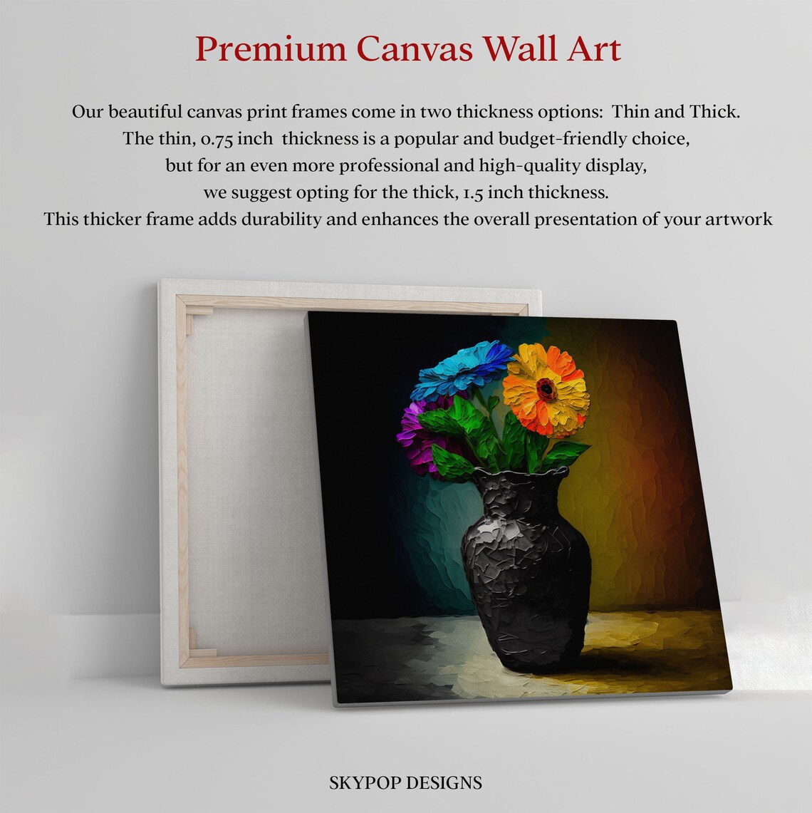 Colorful Flower In Vase, Modern Wall Art Print - Image 2